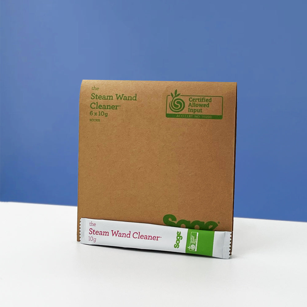 Sachets Steam Wand Cleaner Sage x6 en emballage recyclable, vue de face : entretien machine à café sage
