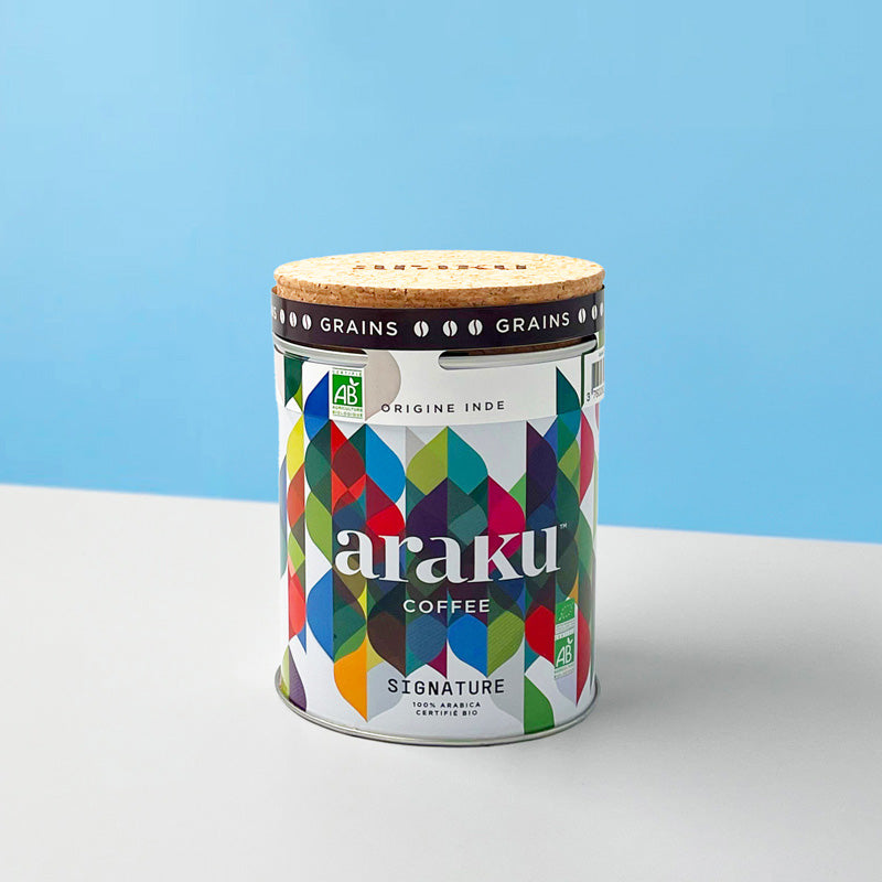 Café en grains 100% arabica : Signature boite de café 200G
