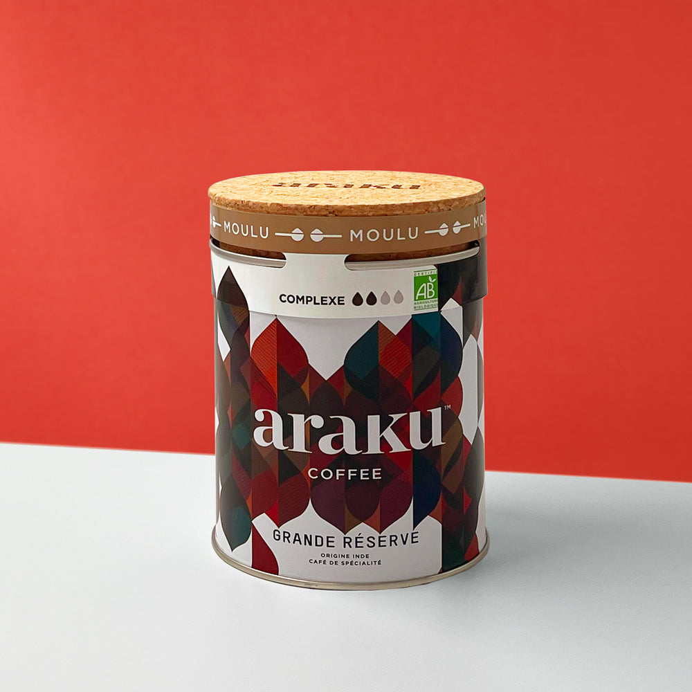 Café moulu pur arabica : Grande Réserve boite de café bio 200G