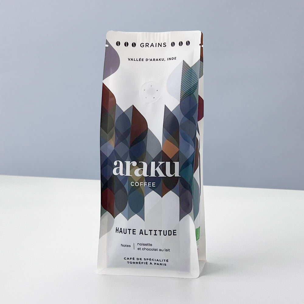 Café en grain bio : Haute Altitude sachet de café Indien 200G