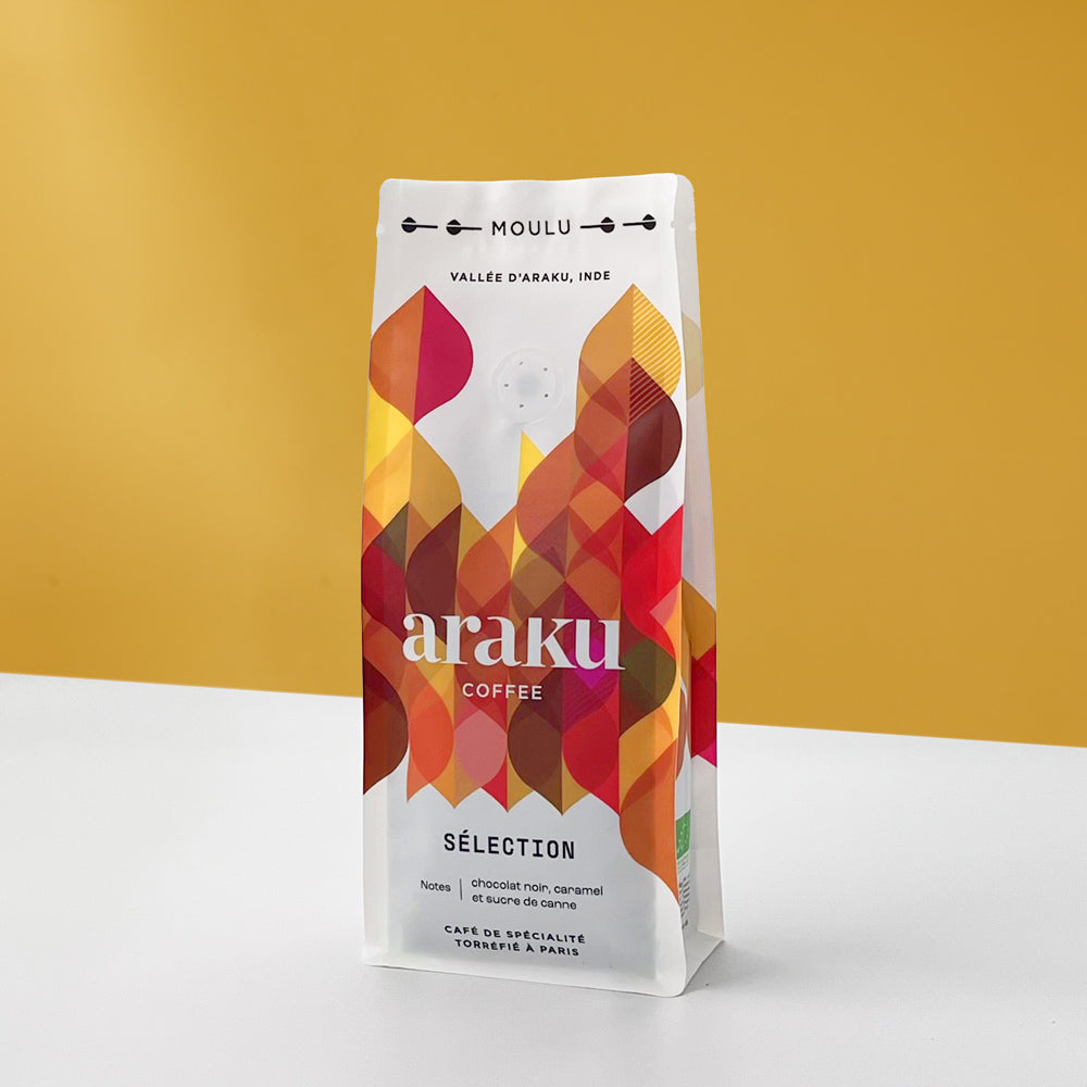 Extraction espresso : sachet café grains bio Selection 200G